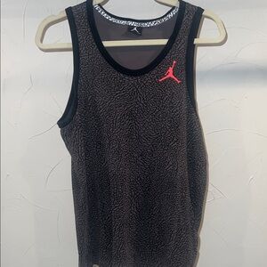 Jordan Black Elephant Print Tank with Pink Jumpman- small